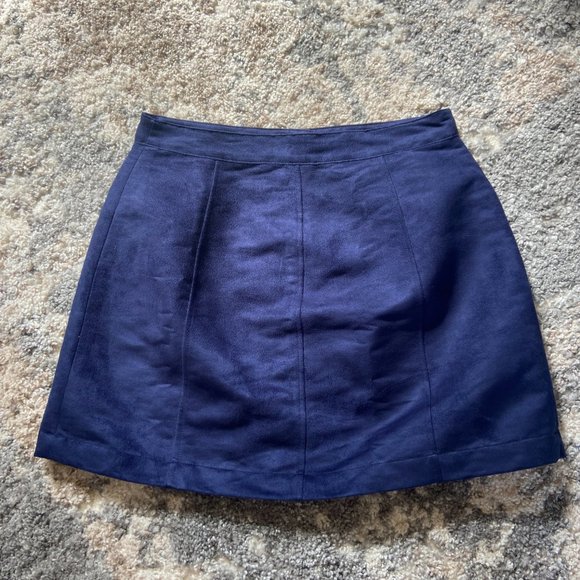 3/$15 Women's Navy Suede Mini Skirt - Picture 5 of 5